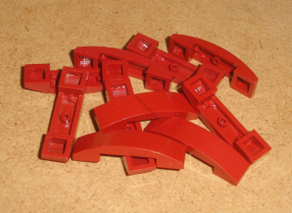 Lego 701223-X (93273) šikmá, zakulacená 4x1 10 ks POUŽITÉ