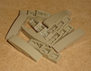 Lego 701245-X (61678) šikmá, zakulacená 4x1 10 ks POUŽITÉ