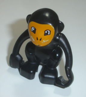 Lego Duplo D00765-3 (bb0953c01pb02) opice černá s ocasem (stav potisku viz foto) POUŽITÉ