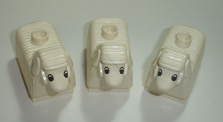 Lego Duplo D00935-2X (dupsheeppb02) ovce, ovečka (stav viz foto, zežloutlé) 3 ks POUŽITÉ