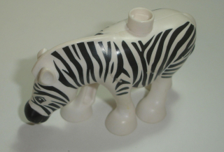 Lego Duplo D01025-2 (bb0794pb01) Duplo zebra - bílý vrch hřívy (stav viz foto) POUŽITÉ