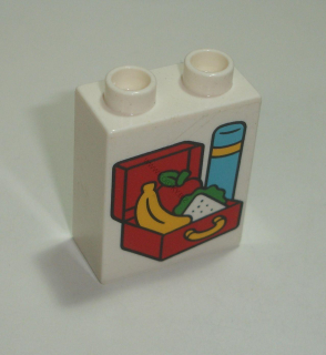 Lego Duplo D11284 (4066pb623) kostka 1x2x2 s potiskem (svačina) POUŽITÉ