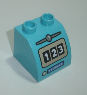 Lego Duplo D12650 (11170pb03) kostka 2x2x1 1/2 zakulacená (tankovací stojan - Cars) POUŽITÉ