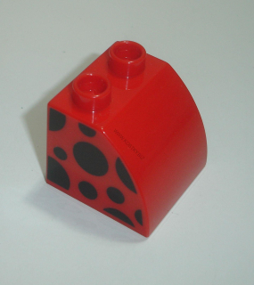 Lego Duplo D12652 (11170pb04) kostka 2x2x1 1/2 zakulacená (část berušky) POUŽITÉ