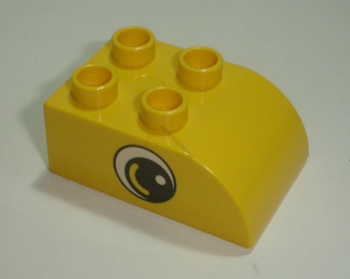 Lego Duplo D14806 (2302pb03) kostka 2x3 zakulacená žlutá s oboustranným potiskem (oko) POUŽITÉ