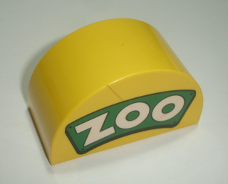 Lego Duplo D15282 (31213pb024) kostka 2x4x2 žlutá s potiskem (ZOO) POUŽITÉ