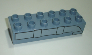 Lego Duplo D15419 (2300pb003) kostka 2x6 sand blue s potiskem (potrubí) POUŽITÉ
