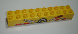 Lego Duplo D15464 (2291pb05) kostka 2x10 žlutá s potiskem (nářadí z garáže) POUŽITÉ