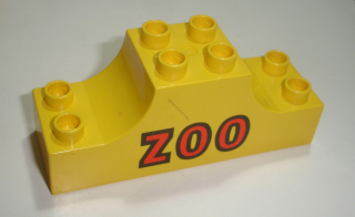 Lego Duplo D15501 (4197pb003) kostka 2x6x2 žlutá s potiskem (nápis "ZOO") POUŽITÉ