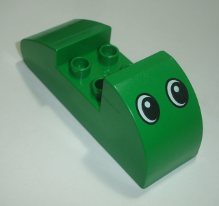 Lego Duplo D15564 (31212pb03) kostka spec. 2x2 zelená s potiskem (dvě oči) POUŽITÉ
