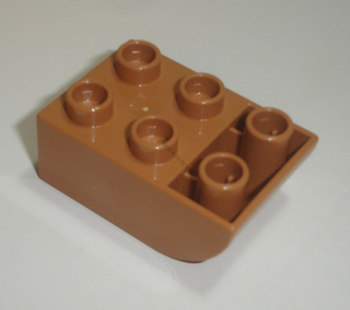 Lego Duplo D10192-4C (98252) kostka 2x3 invert zaoblená med. nougat 1 ks NOVÉ