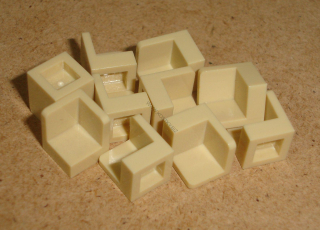 Lego 605090-X (6231) panel 1x1x1 roh 10 ks POUŽITÉ