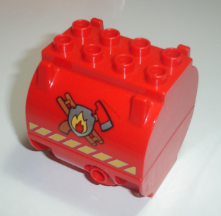 Lego Duplo D40398 (59684pb03, 59559) hasičský cisternový kontejner (horní + dolní část) POUŽITÉ