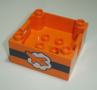 Lego Duplo D40743 (47423pb11) kontejner (box) 4x4 oranžový s potiskem (letiště) 1 ks POUŽITÉ