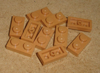 Lego 200490-X (3023) destička, podložka 1x2 10 ks POUŽITÉ