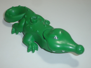 Lego Duplo D00020-2 (87963c01pb01) krokodýl otevírací tlama široká (horší stav - vrypy na tlamě viz foto) POUŽITÉ