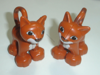Lego Duplo D00155-3X (dupcat1pb01) kočka oranžová (horší stav potisku viz foto, vrypy) 2 ks POUŽITÉ