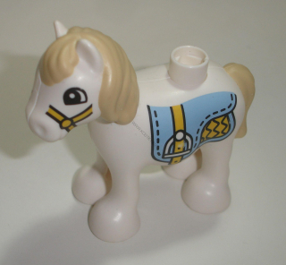 Lego Duplo D00668 (horse05c01pb05) kůň bílý - poník POUŽITÉ