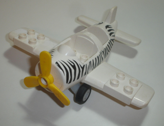 Lego Duplo D45005-2 letadlo Safari se žlutou vrtulí (horší stav vrtule a jednoho pinu - okousané) 1 ks POUŽITÉ