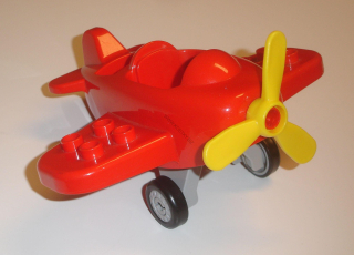 Lego Duplo D45012 červené letadlo se žlutou vrtulí 1 ks POUŽITÉ