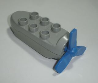 Lego Duplo D45037 (2161c02) tryska pro letadlo sv. šedá s modrou vrtulí 1 ks POUŽITÉ