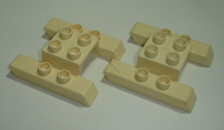 Lego Duplo D45051-3X (6353) lyžiny pro letadlo, vrtulník bílé (stav viz foto, hodně zežloutlé) POUŽITÉ