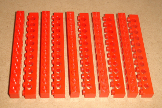 Lego 507110-X (3895) technic kostka 1x12 10 ks POUŽITÉ