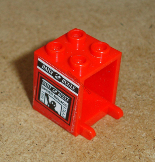 Lego 927264 (4345pb06) box bez dvířek 2x2x2 s nálepkou 1 ks POUŽITÉ
