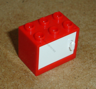 Lego 925027-3 (4532b, 4533) polička, skříňka 2x3x2 s bílými dveřmi POUŽITÉ