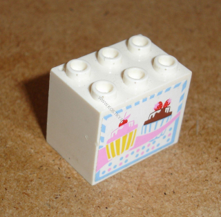Lego 927434 (4532b) polička, skříňka 2x3x2 s nálepkou 1 ks POUŽITÉ
