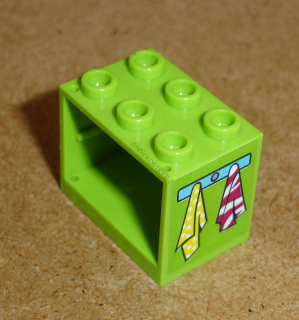 Lego 927446 (4532b) polička, skříňka 2x3x2 s nálepkou 1 ks POUŽITÉ