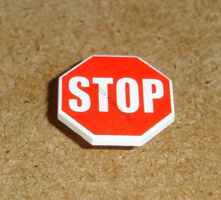 Lego 939000 (890px1) dopravní značka s potiskem (STOP) 1 ks POUŽITÉ