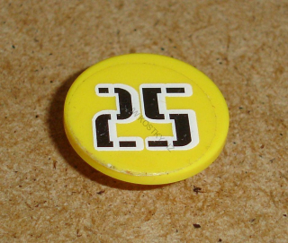 Lego 939020 (30261pb008) dopravní značka s nálepkou "25" 1 ks POUŽITÉ