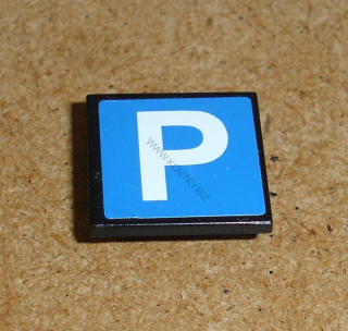 Lego 939198 (30258pb025) dopravní značka s nálepkou (parkoviště) 1 ks POUŽITÉ