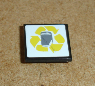 Lego 939214 (30258pb028) dopravní značka s nálepkou (plechovka k recyklaci) 1 ks POUŽITÉ