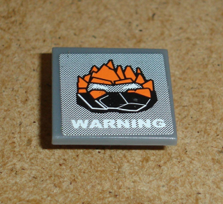 Lego 939210 (30258pb021) dopravní značka s nálepkou "WARNING" 1 ks POUŽITÉ