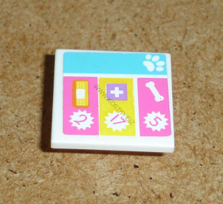 Lego 939200 (30258pb034) dopravní značka s nálepkou (Friend - veterina) 1 ks POUŽITÉ