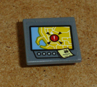 Lego 939552 (15210pb137) značka s nálepkou (monitor s mapou) 1 ks POUŽITÉ