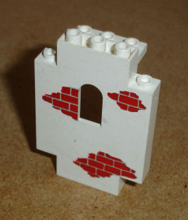 Lego 633268-2 (4444p06) panel 2x5x6 zeď s oknem, hrady s potiskem (stav viz foto, škrábanečky) 1 ks POUŽITÉ