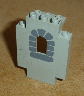 Lego 633272-3 (4444p01) panel 2x5x6 zeď s oknem s potiskem (stav viz foto, škrábanečky) 1 ks POUŽITÉ