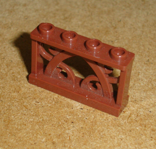 Lego 425235 (19121) plot, zábradlí 1x4x2 s ornamenty 1 ks POUŽITÉ