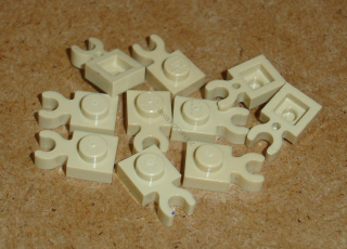Lego 255372-X (4085d) destička speciální 1x1 s klipem 10 ks POUŽITÉ