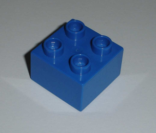 Lego Duplo D10051 (3437) kostka 2x2 modrá 1 ks POUŽITÉ