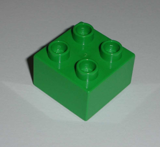 Lego Duplo D10052 (3437) kostka 2x2 sv. zelená 1 ks POUŽITÉ