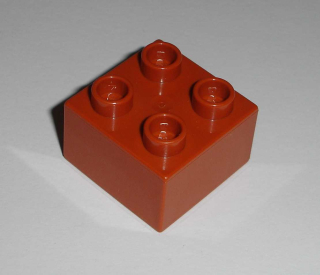 Lego Duplo D10061 (3437) kostka 2x2 tm. oranžová 1 ks POUŽITÉ