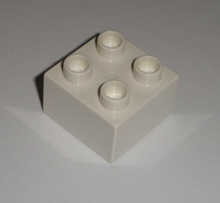 Lego Duplo D10087 (3437) kostka 2x2 bílá 1 ks POUŽITÉ