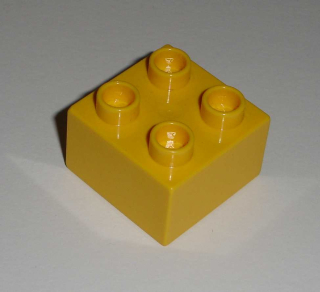 Lego Duplo D10088 (3437) kostka 2x2 žlutá 1 ks POUŽITÉ