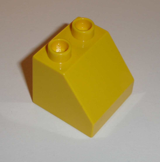 Lego Duplo D10117 (6474) kostka šikmá 45 2x2 žlutá 1 ks POUŽITÉ